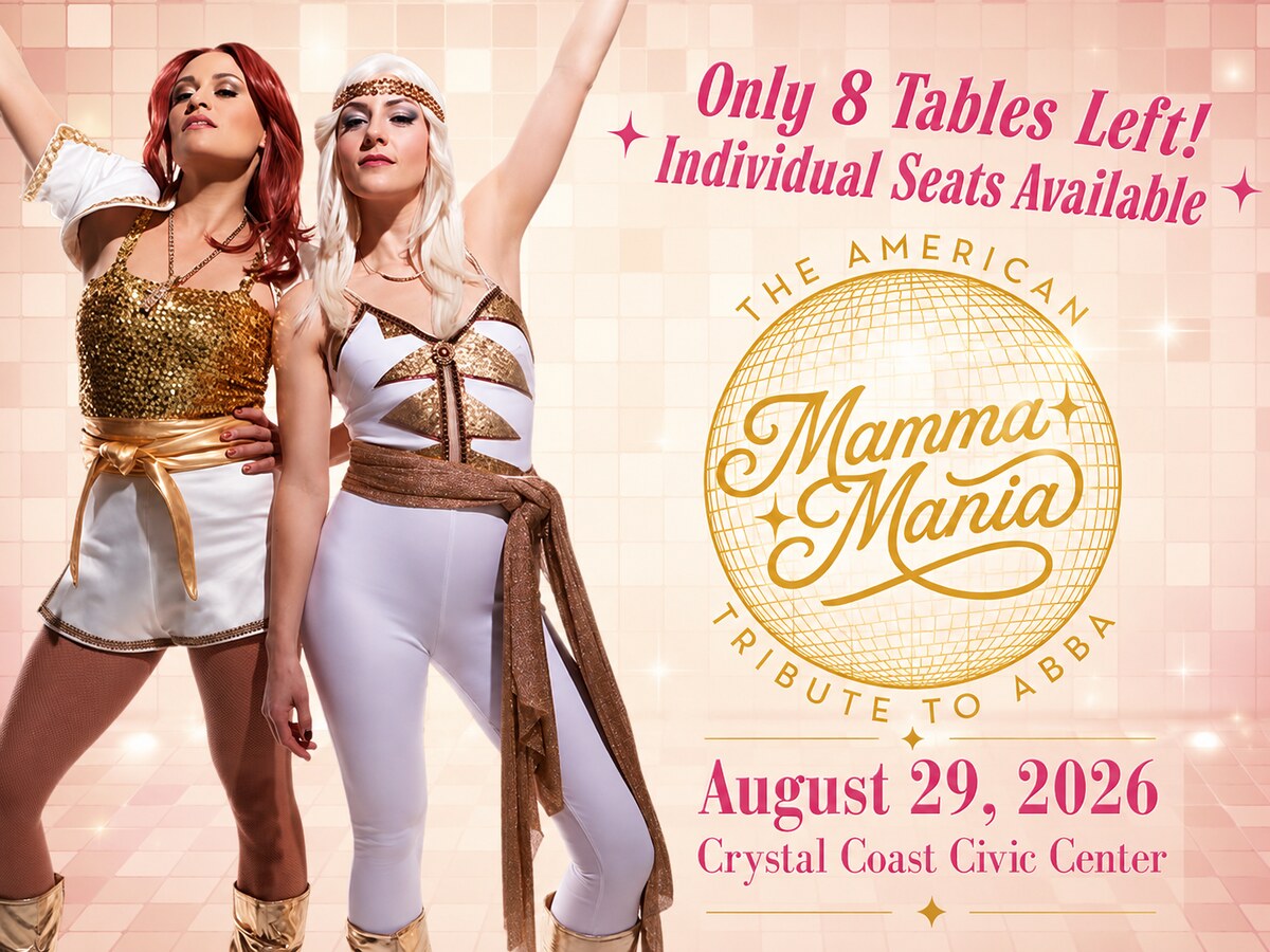 Mamma Mania, the American Tribute to ABBA, August 29 2026 at the Crystal Coast Civic Center